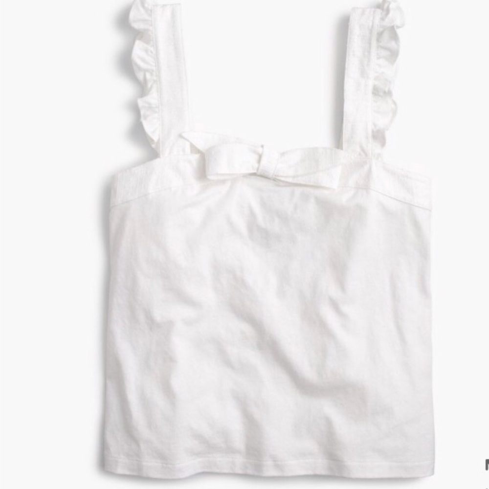 NWT J. Crew Bow Ruffled Tank Top